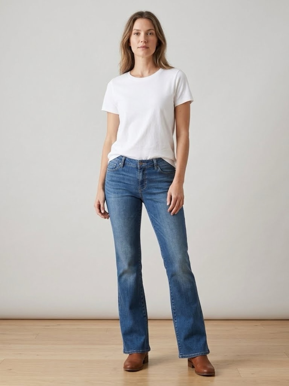 J. Jill Women's Flare Jeans in Medium Blue Wash size 12 VGUC